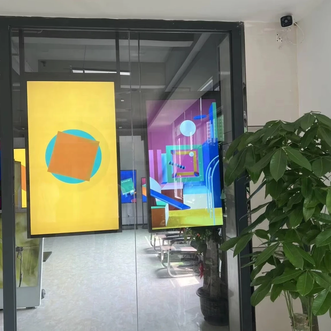43 55 65 Inch 2500nits Window Ceiling Hanging Advertising Screen Direct Sunlight Readable Display LCD Shop Digital Signage