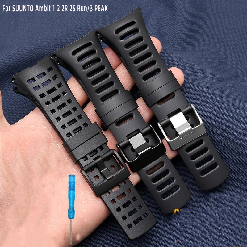 

Ремешок резиновый для Suunto Watch Ambit 1/2/2S/2R/3 Sport/3 Run/3 PEAK, сменный Браслет для наручных часов, гибкий браслет