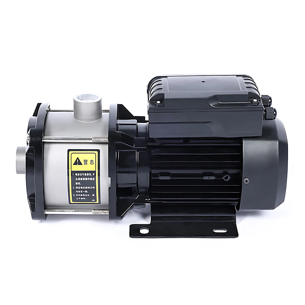Silent Multistage Centrifugal Booster Pump, Full‑Copper Motor SS Household Water Pressure Pump for Heater High‑Rise Well Irrigat
