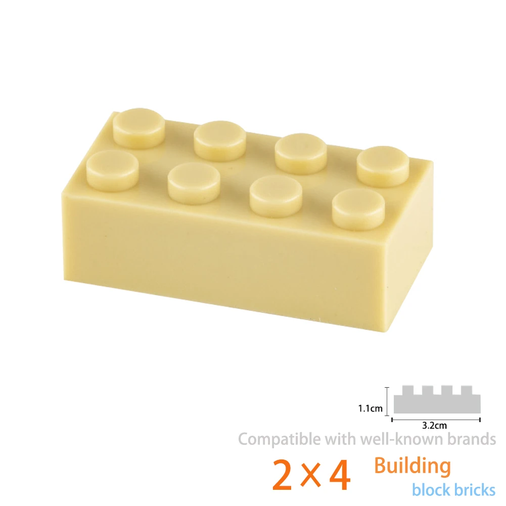 40pcs DIY Building Blocks Thick Figures Bricks 2x4 Dots Educational Creative Size Compatible With 3001 Plastic Toys for Children