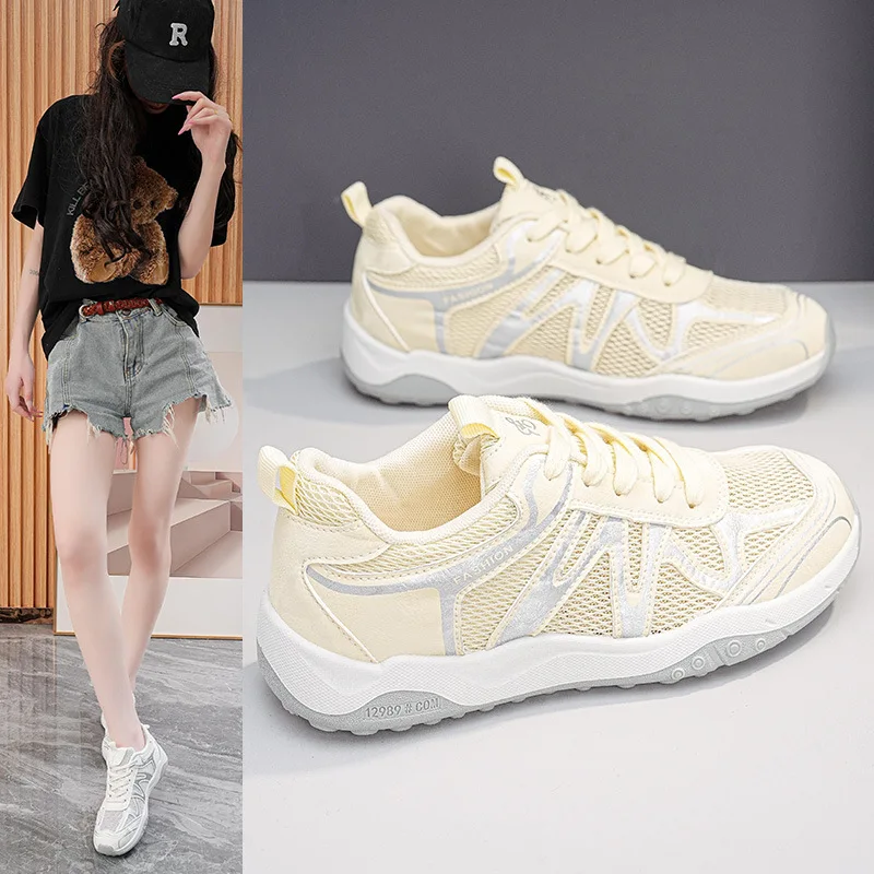 Women's Breathable Running Shoes Casual Style Design Slip-On Sneakers Comfortable Mesh Upper Durable Rubber Outsole