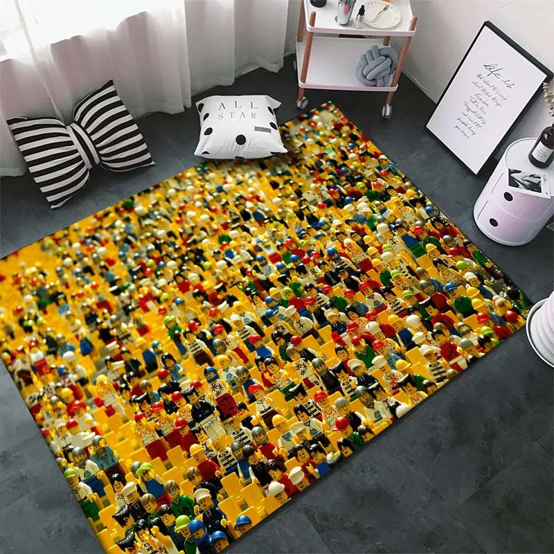 15 Sizes Brick Show Blocks Pattern 3D Printing Area Rug Carpet for Living Room Bedroom Sofa Decor,Kid Play Non-slip Floor Mat