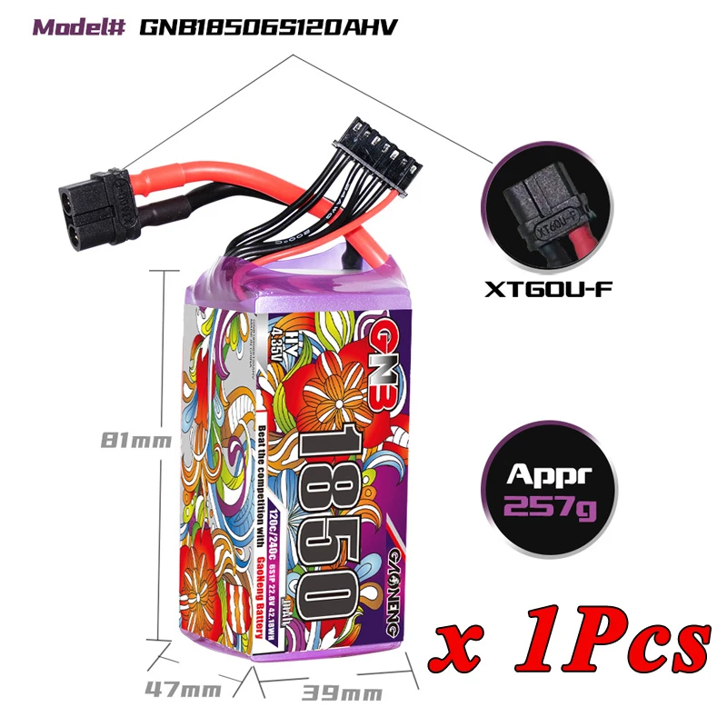 1/2Set GNB 4S 6S 1100/1300/1500/1850mAh 15.2V 22.8V 120C Met XT60 voor FPV Drone Helikopter Vliegtuig Oplaadbare Lipo Batterij