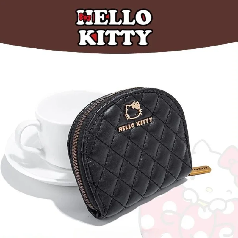 

Hello Kitty 50th Anniversary Coin Purse Zipper Multi Slot Wallet Multi Functional Storage Mini Bank Card Bag Retro Style Gift