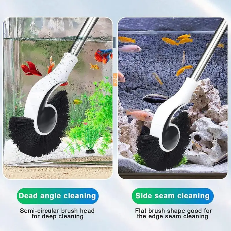 Fish Tank Cleaning Tools Long Handle Fish Tank Scrubber Aquarium Brush Cleaner For Fish Tank Glass Aquariums And Home Kitchen