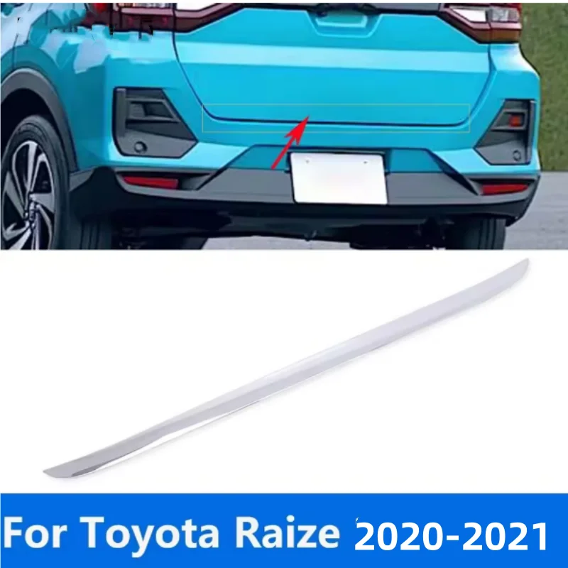 For Toyota Raize 2020 2021 ABS Chrome Tail Bumper Molding Strip Sticker Rear Bumper Protector Strip Accessories