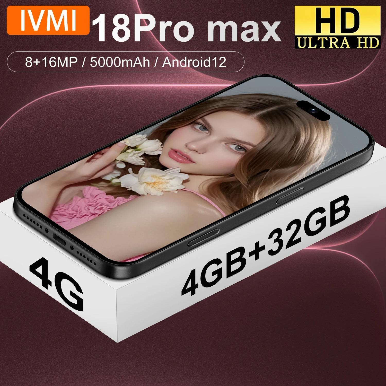 HOT IVMI new product 18PROMAX Unlock Android12 phone 4GB+32GB dual camera Google Play Bluetooth WiFi smartphone