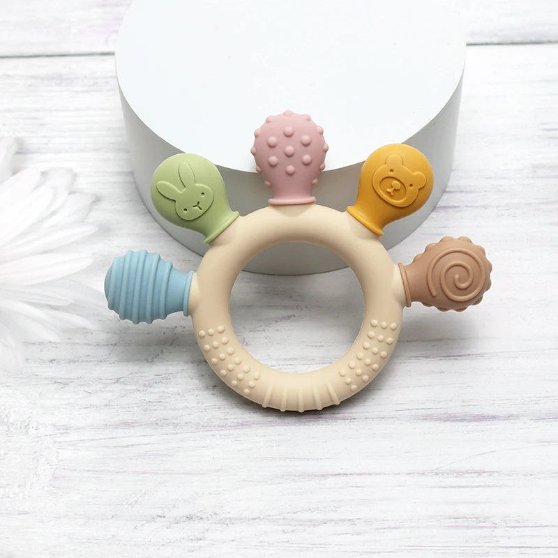 Multicolor Silicone Teething Ring for Babies 6