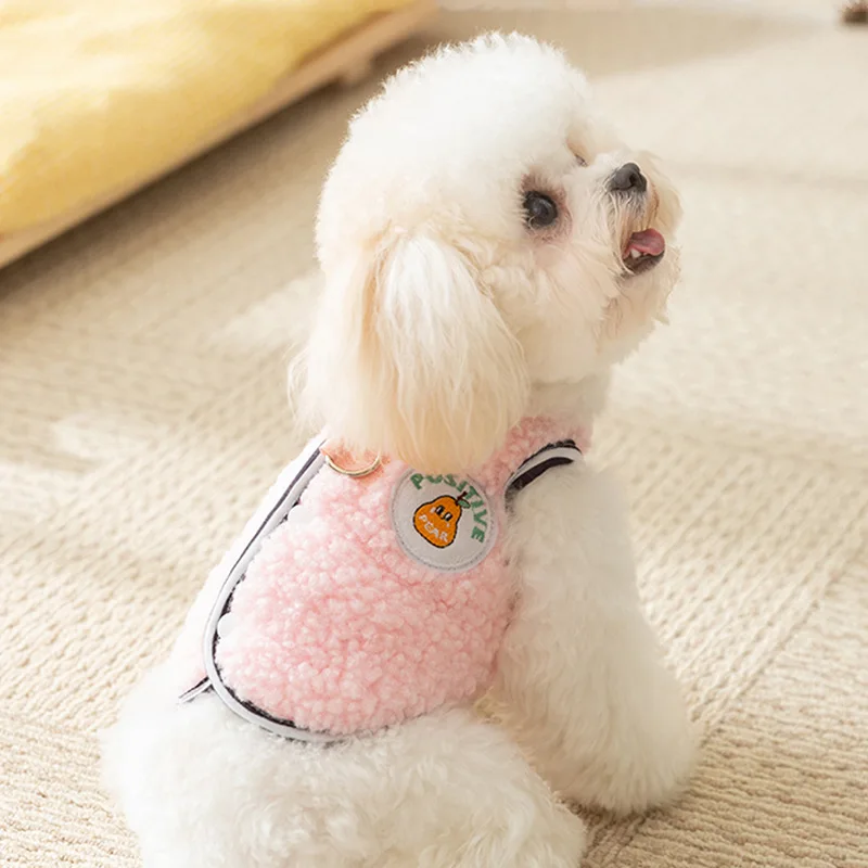 Autumn Winter Dog Clothes Pet Cardigan Dog Coat Cat Vest Fleece Dog Jacket Chihuahua Bichon Dachshund Luxury Girls Dog Outfit