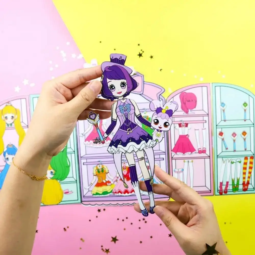 No Cutting Paper House Girl DIY Handmade Paper Quiet Book Handbook Play Repeatedly DIY Cute Princess Book Makeover Game
