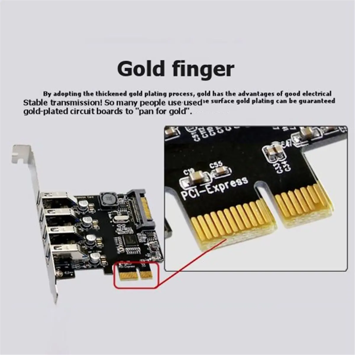 Low Profile 4 Ports PCI-E to USB 3.0 HUB PCI Express Expansion Card Adapter 5Gbps USB1.1/2.0/3.0 Operating Systems