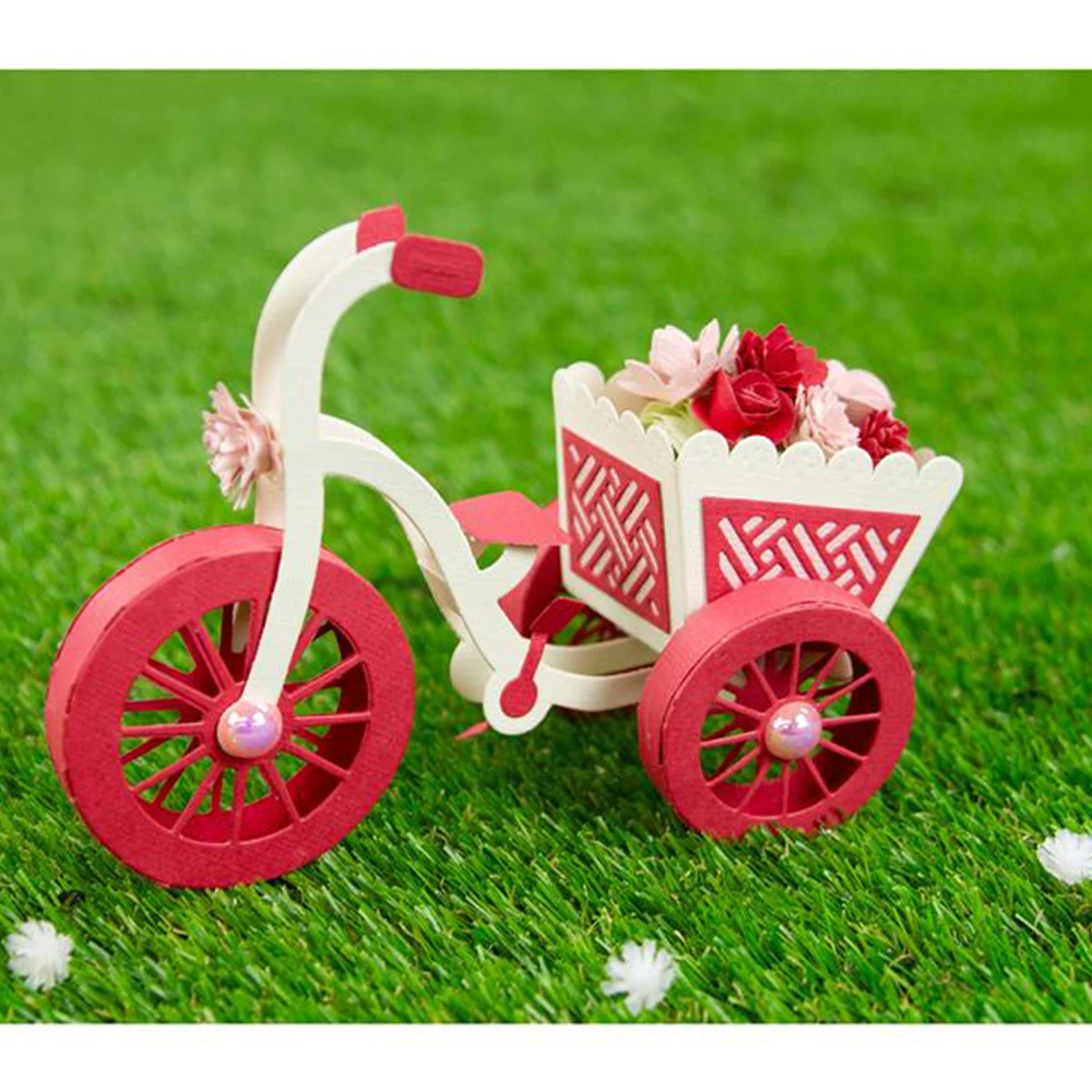 Tricycle Treat Tray Die Set Metal Cutting Dies Flowers Craft Decoration Scrapbook Embossing Template DIY Greeting Card Handmade