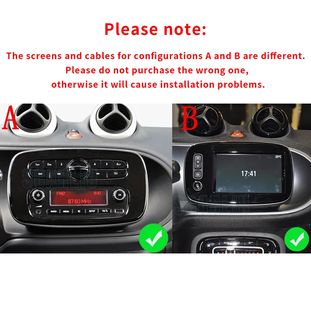 

Android 16 For Mercedes Smart 453 Fortwo 2014 - 2020 Autoradio Multimedia Player QLED 1280*720 Screen Carplay Car Radio 2Din DVD