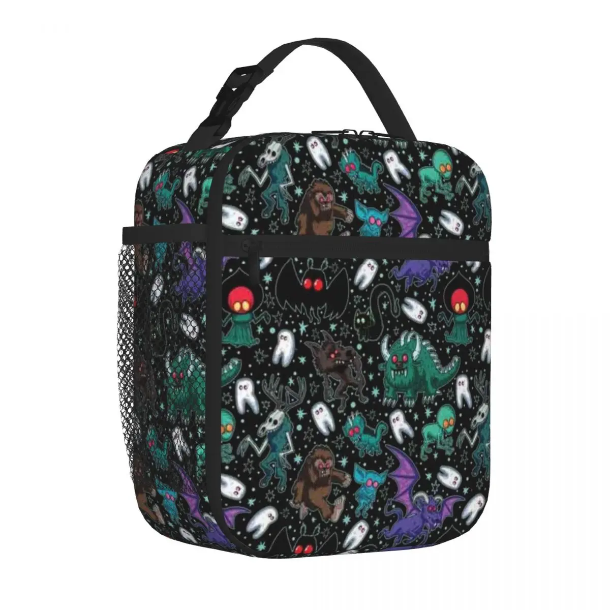 Bestselling Cryptids Night Black Shoulder Style Sports Lunch Bag Road Trip Insulated Lunch Bag