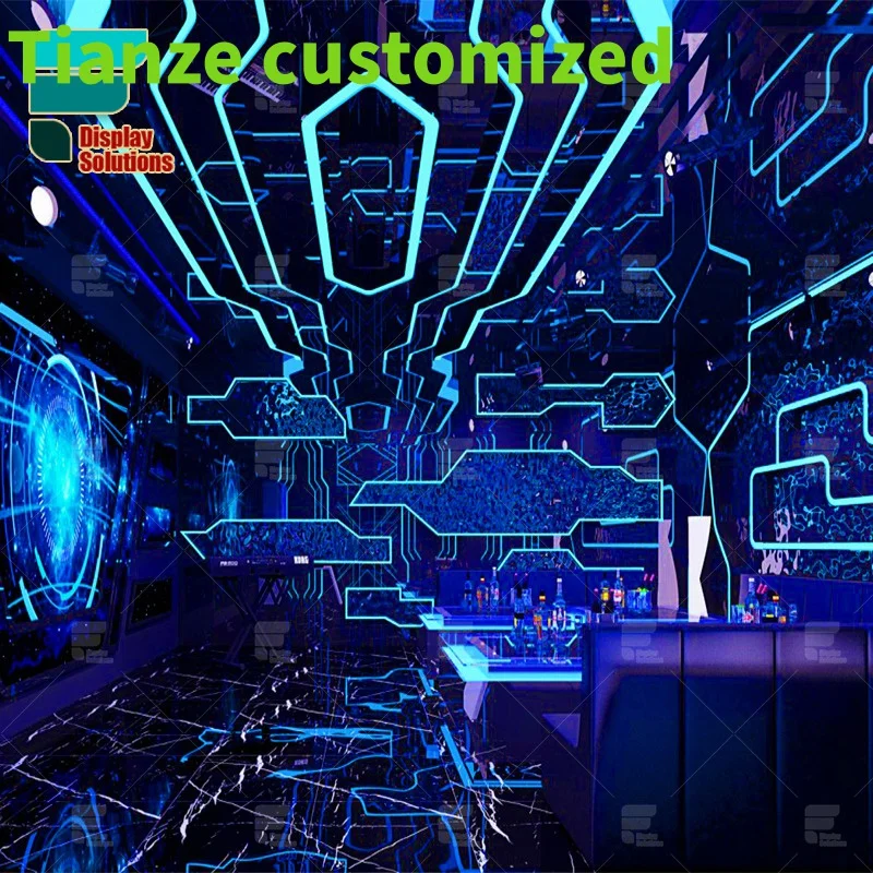 

{customized}Custom made Acrylic solid surface night club hookah lounge furniture LED bar counter design