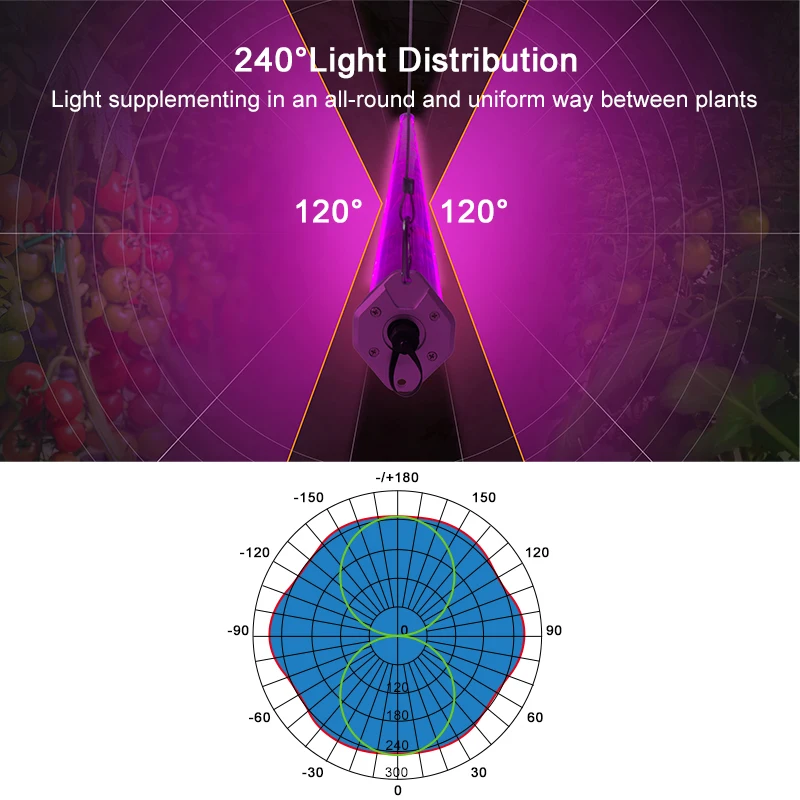 Lámpara de crecimiento de plantas vegetales de interior comercial, espectro completo rojo, azul, blanco, luz led de cultivo, interiluminación para invernadero