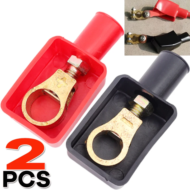 Car Battery Pole Positive and Negative Protection Cover Soft Plastic Flexible Battery Terminal Insulator Protective 2pcs/set