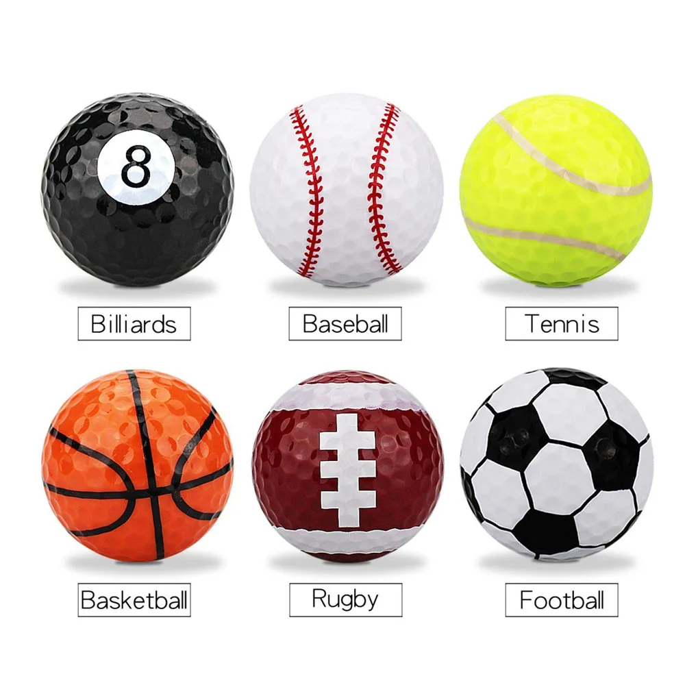 1Pcs Double Golf Balls Training Sports Gift Practice Driving Range Novelty Fun for Golfer Childrens Colored Cartoon Cute Indoor