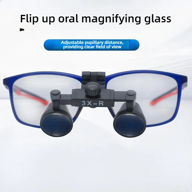 Flip up Dental Loupes 2.5X 3X Binocular Magnifying Glass with Adjustable Pupillary Distance for Oral Root Canal