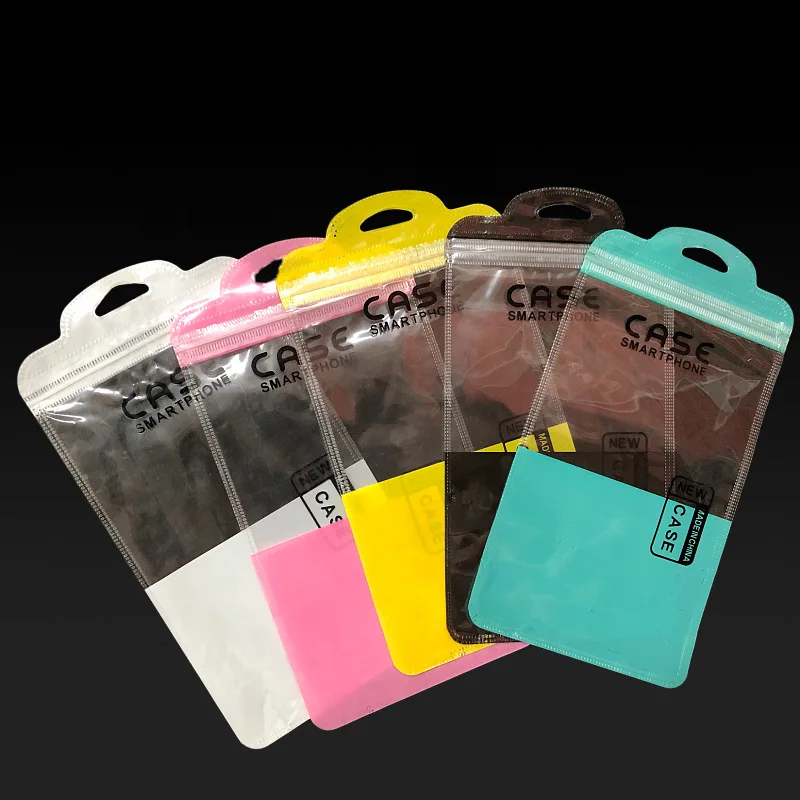 100PCS Neutral Plastic Zip Lock Cell Phone Case Packing Bags Accesorries Packaging Sealing Pouch for 5.6-6.1'' Phone Case