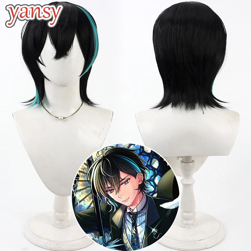 

Yansywig Synthetic Hair Bellen Cliane Cosplay Wigs Devil Butler with Black Cat Bellen Cliane Black Mixed Blue Wig Heat Resistant