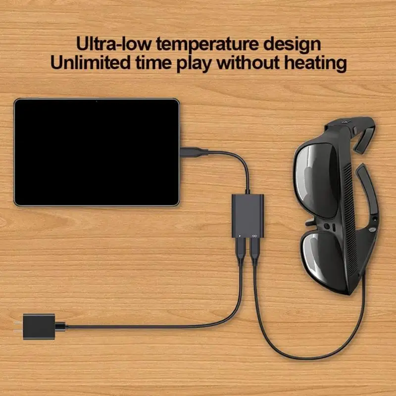 Estação de acoplamento de óculos AR 2 em 1 USB C Hubs oferecendo carregamento PD e transmissão de dados