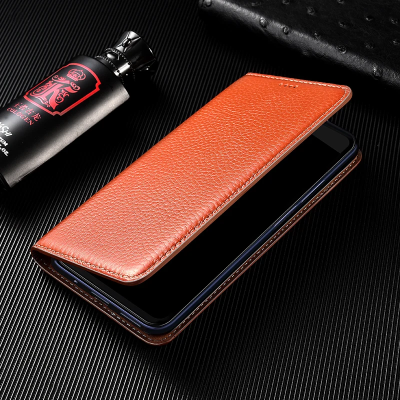 Genuine Leather Flip Case For Redmi Note 12 12S 13 14 14S 15 Poco Pro Plus Turbo 4G 5G Phone Cover Card Cases Litchi Pattern