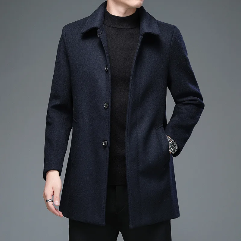 

Casual Men's Long Sve Coat Spring Autumn New Sle Pure Color Korean Version Leisure Outerwear Youth ular Sle China Made