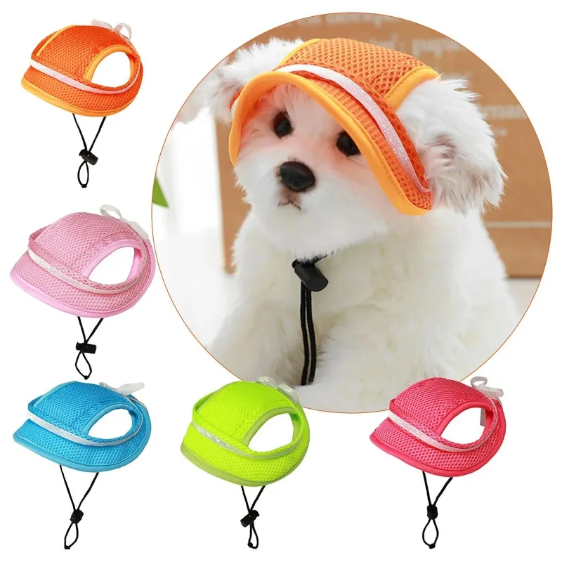 Summer New Pet Hat Breathable Sunshade Cat And Dog Hat Bow Ear Leakage Dog Supplies Pet Clothes For Small Dogs Female