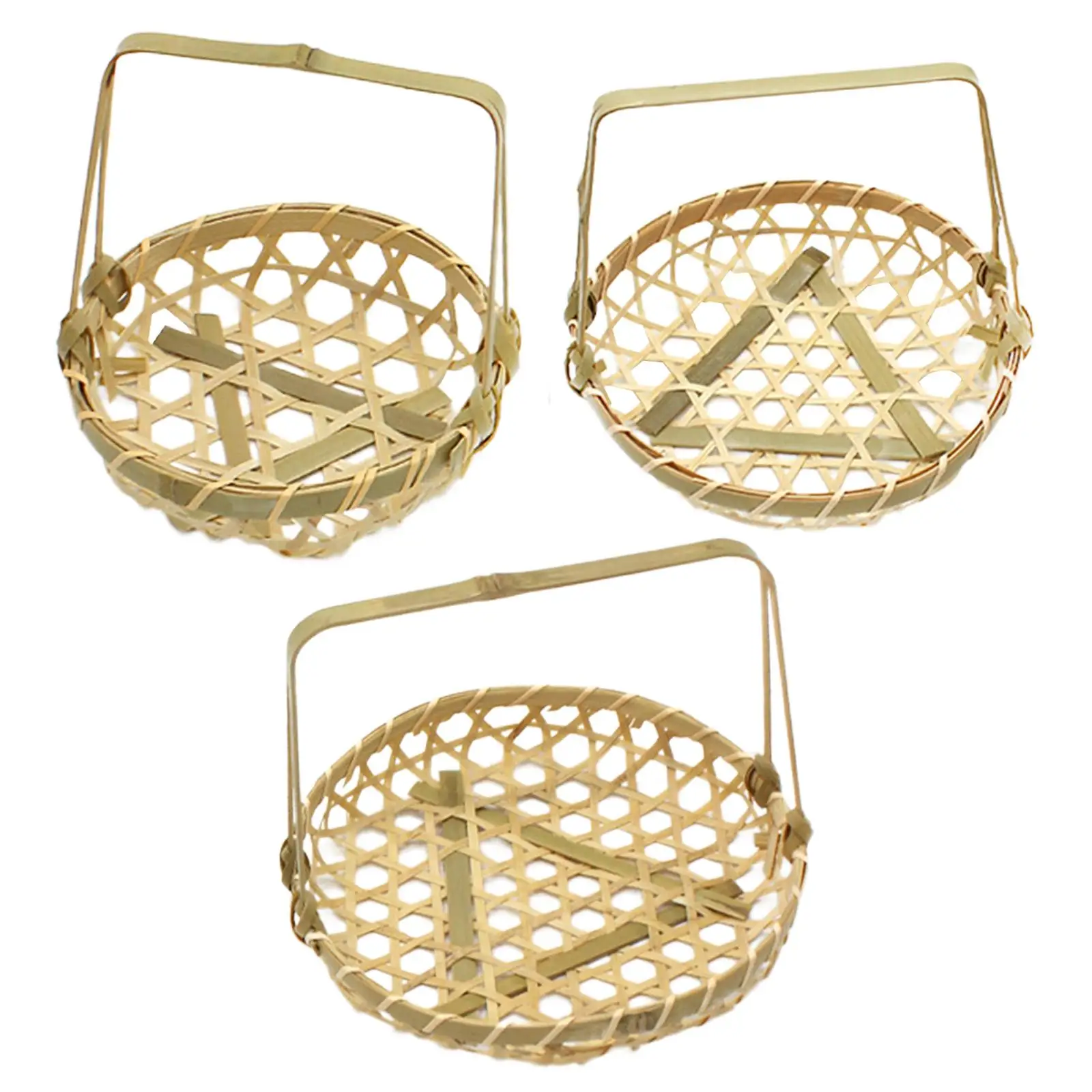 Woven Basket Decor Flower Arrangement Multipurpose Elegant Decorative Bamboo Basket for Living Room Home Banquet Party Picnic