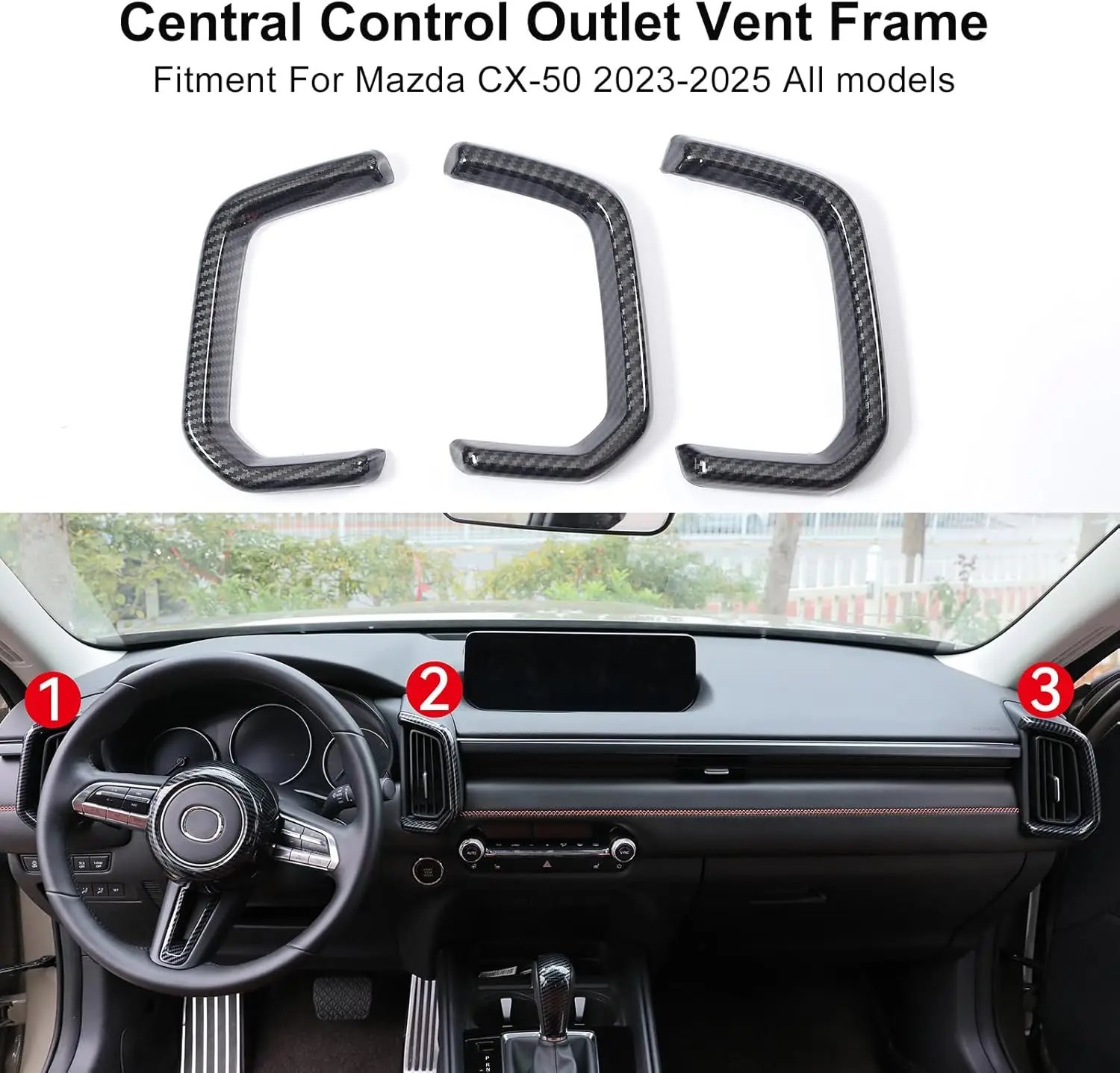 

Central Control AC Air Vent Outlet Cover Trim for 2023-2025 Mazda CX-50 & CX-50 Hybrid Interior Sport Accessories