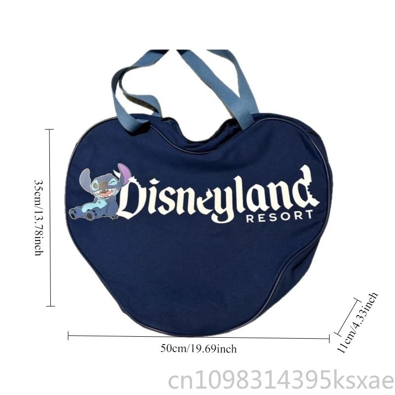 حقيبة كتف ديزني ستيتش للنساء ذات سعة كبيرة كارتونية لطيفة من القماش باللون الأزرق الداكن حقيبة يد عصرية فاخرة ومتينة