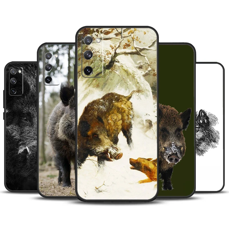 Wild Boar Phone Case For Samsung Galaxy S23 S24 Ultra S22 S20 S21 FE Note 20 10 S8 S9 S10 Plus Cover