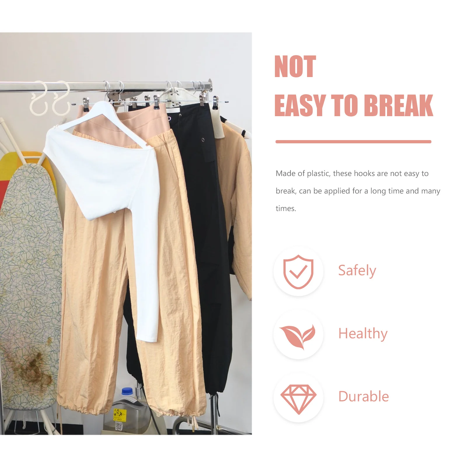 

40Pcs Plastic S-Shape Hooks No Punching Organizer for Headband Scrunchies Towel Hat Storage Hangers S-Shape Hook