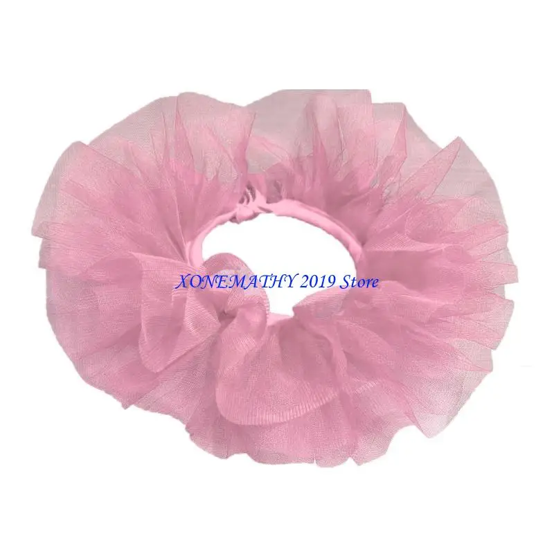 

F42F Retro 3 Layered Tulle Neck Ruff Decorative False Collar for Toddler Girls Mesh Shawl for Weddings and Evening Parties