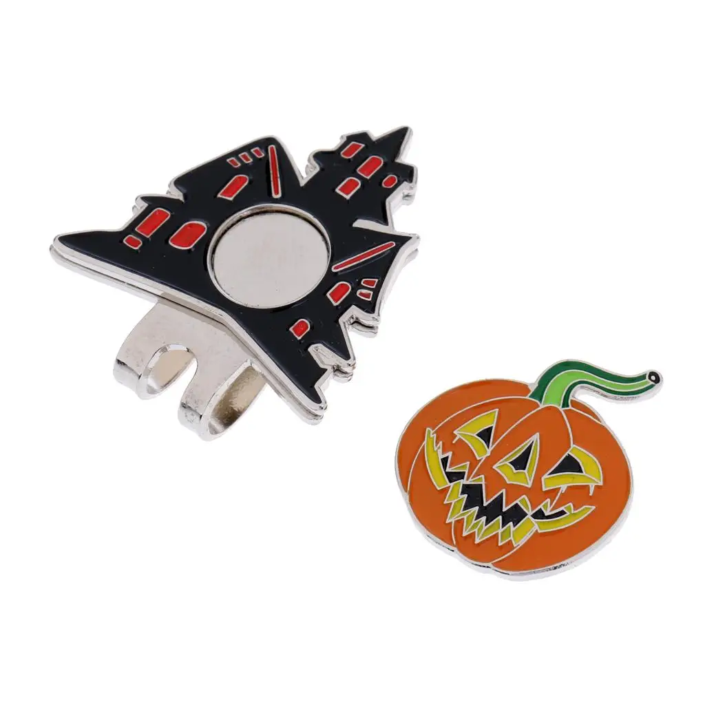 Halloween Pumpkin Hat Clip Golf Ball Marker Fit for Golf Cap Visor