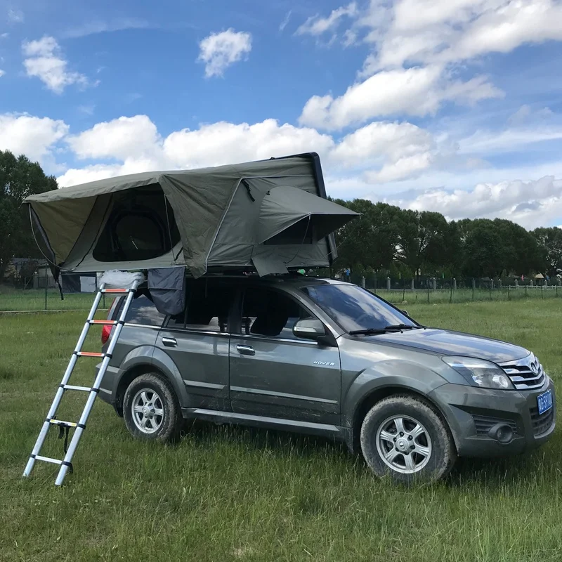 3 4 person camping SUV hard shell car roof top tent hard shell rooftop tent for sale with annex canopy awning