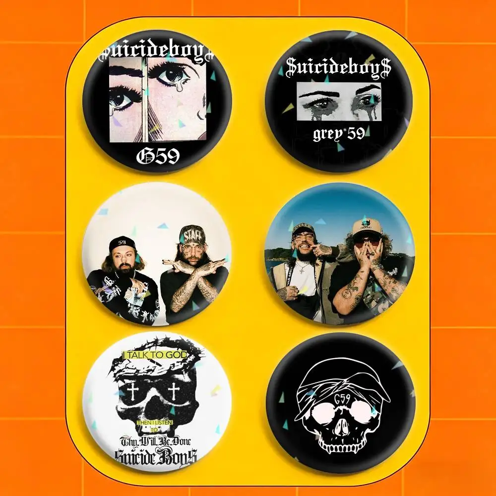 Singer album S-Suicideboys G59 32/44/58mm Handmade Pins Round Brooch Badge Backpacks Clothes Jewelry Gifts