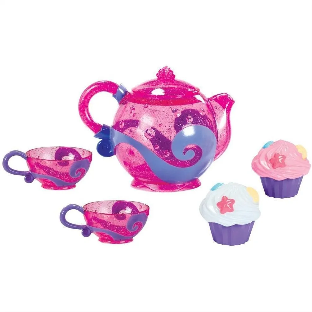 

Toddler Bath Toys Tea and Cupcake Set for Kids Ages 1-3, Fun Pretend Play Teapot with Cups and Squirt Toys, Baby Gift
