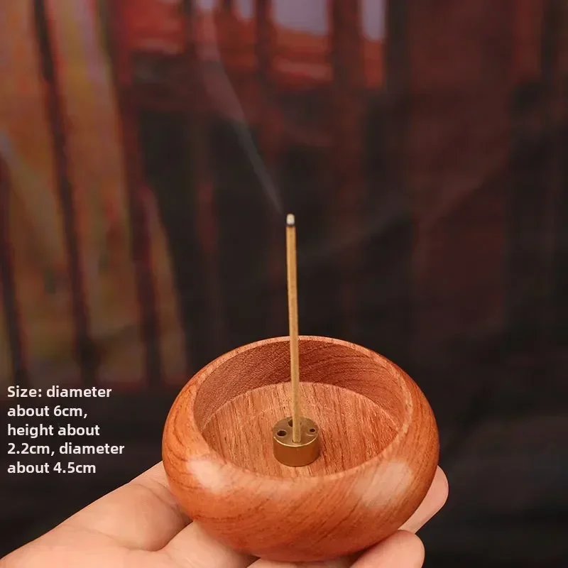 Circular Solid Wood Mini Incense Burner Indoor Fragrant Pear Porous Line Zen Wooden Incense Burner Fragrance Products Home Decor