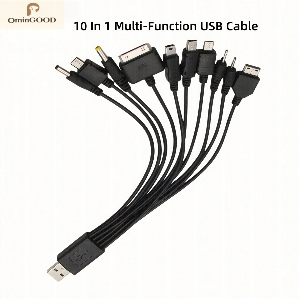 Portable 10 In 1 Multi-Function USB Charging Cable Universal Multi Plug Phone Charger Wire Compatible With All Android Smartphon