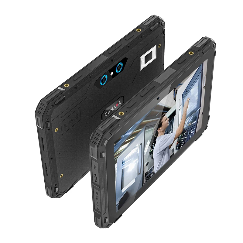 CENAVA 8 Inch 10000mAh Battery Life 10h 1000nit Outdoor Readable with 1D 2D Scanner Rugged Android Tablet Pc