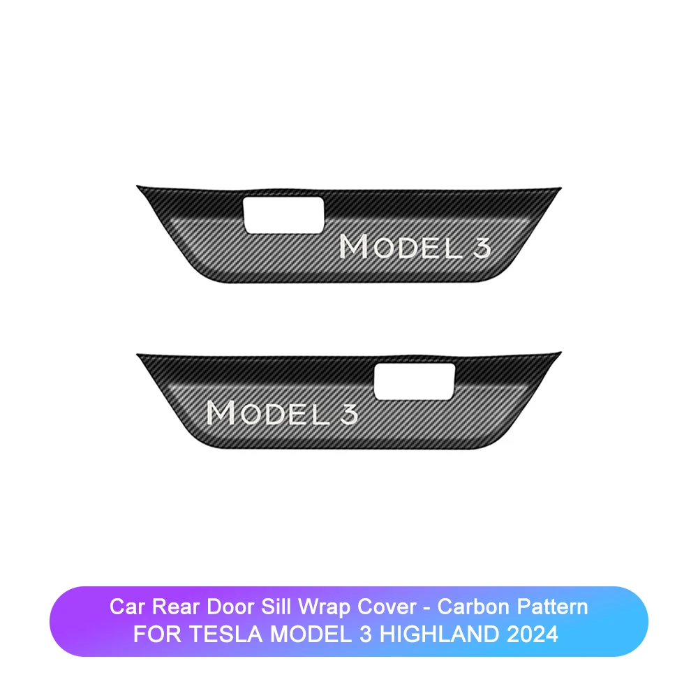 For Tesla Model 3 Highland 2024 Door Sill Trim Strip Cover Stainless Sticker