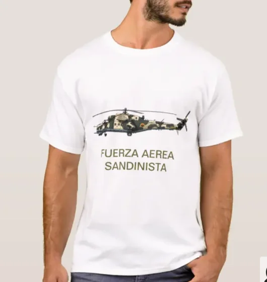 Sandinistas Air Power Mi-24 Multifunctional Helicopter Gunship T-Shirt. Summer Cotton Short Sleeve O-Neck Mens T Shirt New S-3XL