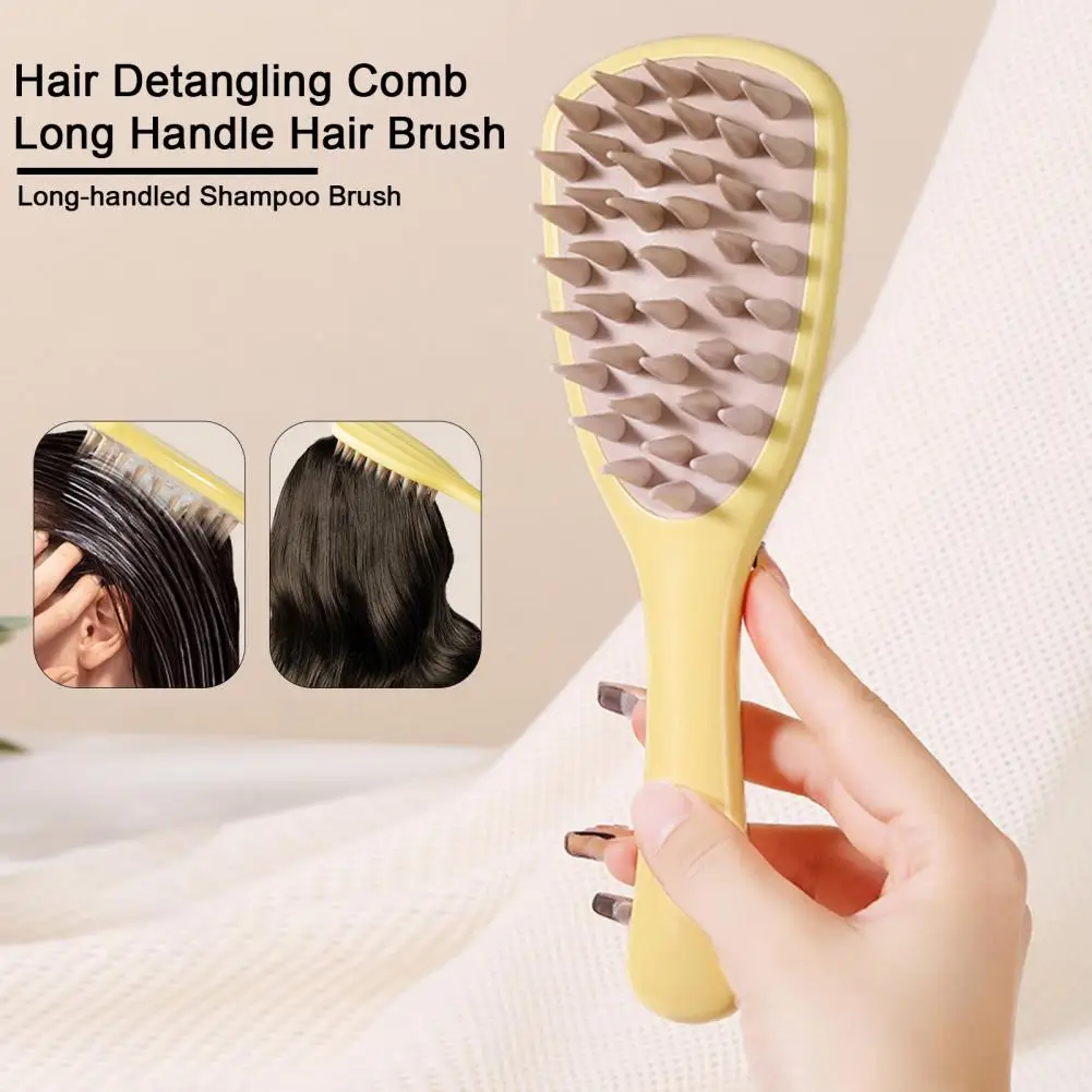 22Cm Massage Haarborstel Lange Steel Zachte Haren Handheld Hoofdhuid Massager Mannen Vrouwen Shampoo Haar Ontwarren Kam Styling Tools