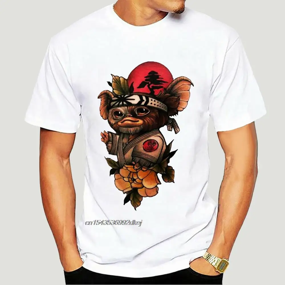 Gizmo Gremlins T Shirts For Men Pure Cotton T-Shirts 80s Movie Mogwai Monster Horror Retro Sci Fi  Short Sleeve  4XL 5XL 5408A