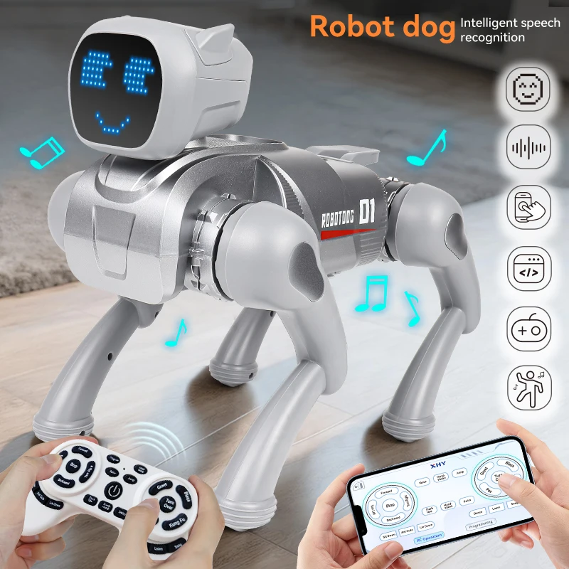 Nouveau chien robot télécommandé intelligent, interaction intelligente, reconnaissance vocale, avec mode de programmation