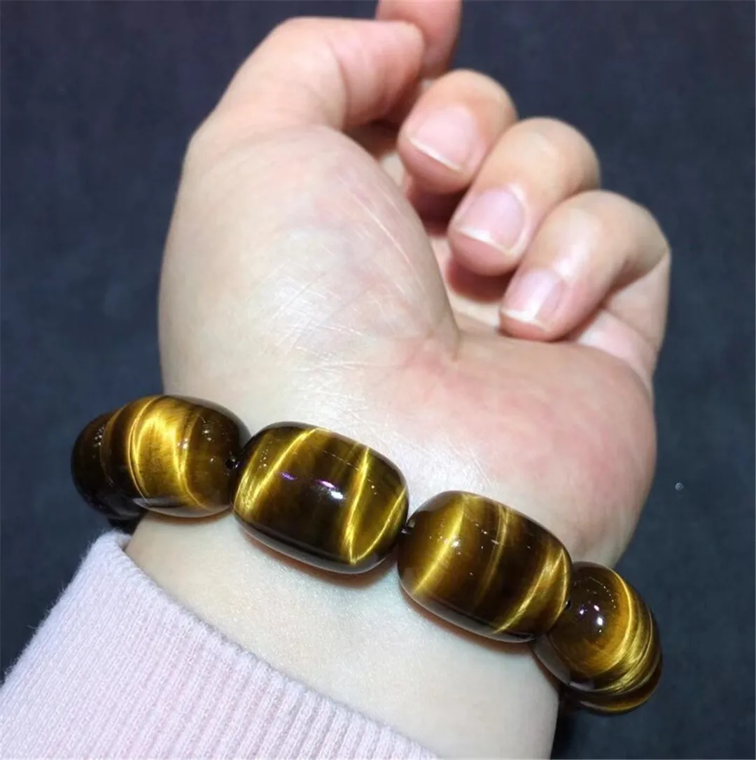 Natural Yellow Tiger's Eye Bracelet For Women Man Wealth Gift Crystal 20x15mm Beads Stone Brazil Gemstone Strands Jewelry AAAAA