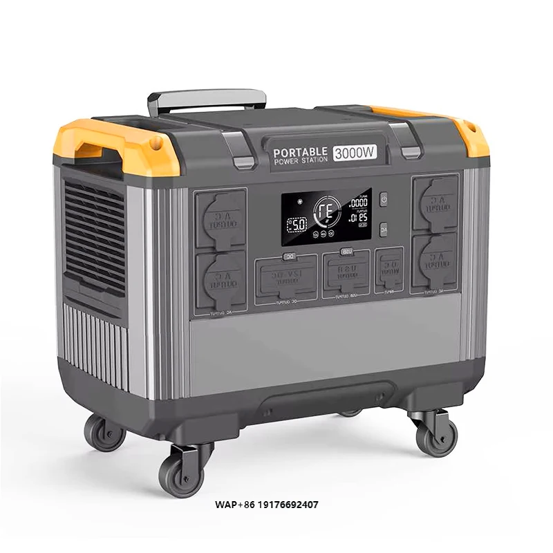 5376Wh Portable Power Station 3.2V 3000W Lithium Solar Generator for Outdoors Camping Travel Hunting Home Blackout Relief Black