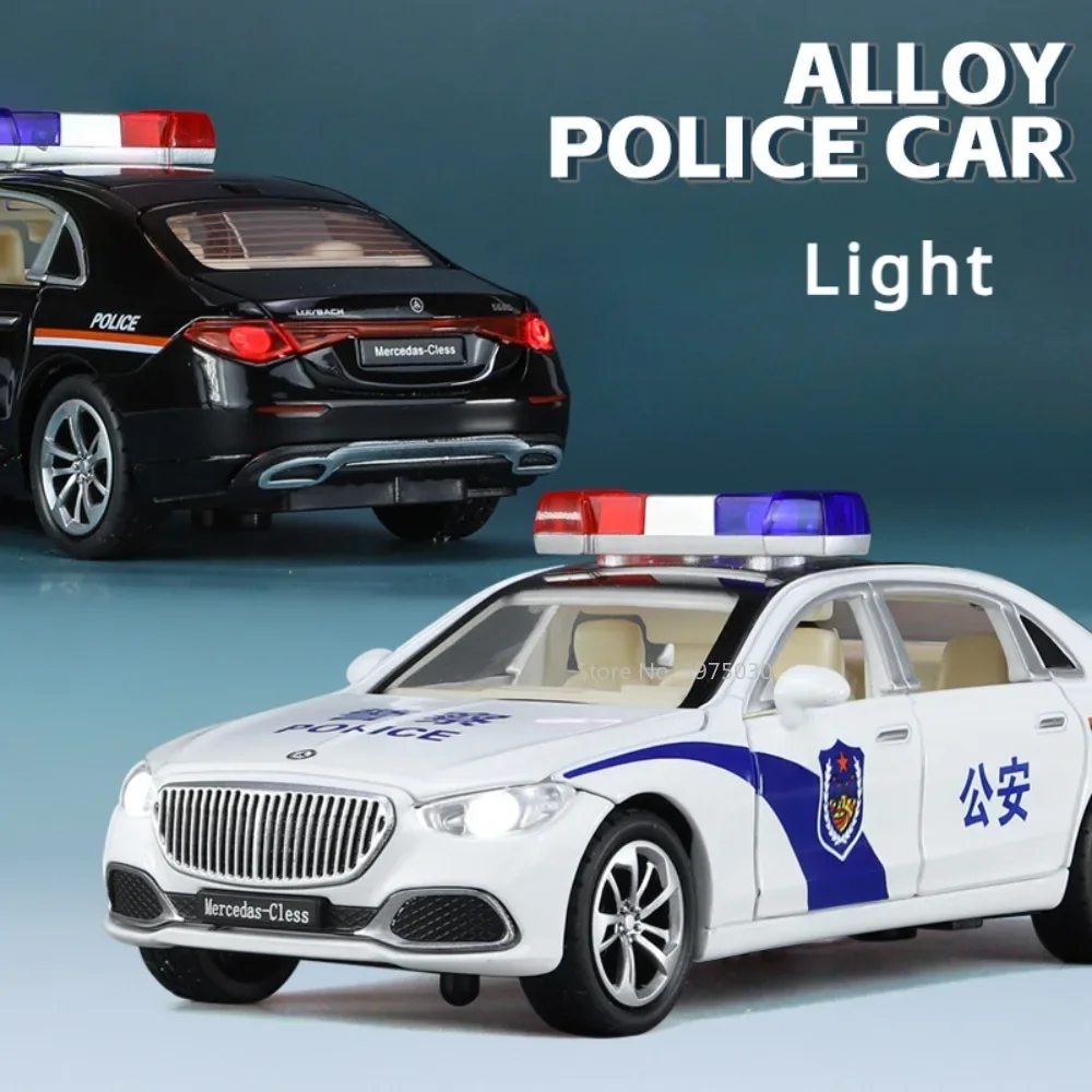 1:32 Benz S680 Miniaturmodelle Spielzeug Polizeiautos Legierung Diecast Pull Back Fahrzeuge mit Sound Licht Spielzeug für Jungen Geburtstagsgeschenke